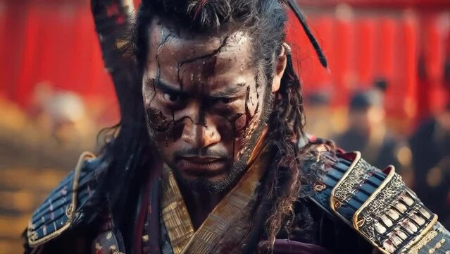Fierce Samurai in Battle
