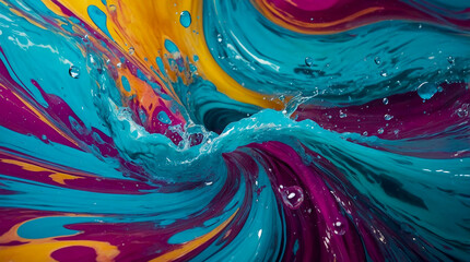 Obraz premium Dynamic Liquid Wave Backgrounds with Vivid Color Splashes