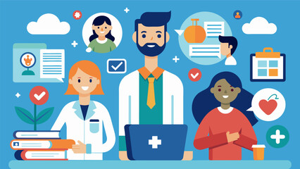 An information session about student health services including the campus clinic counseling center and resources for maintaining physical and mental wellbeing.. Vector illustration