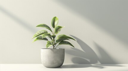 Plant in a gray container