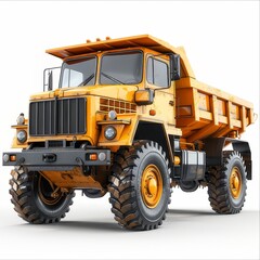 Obraz premium Dump truck isolated on white background 