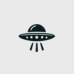 UFO Flying saucer vector illustration logo icon isolated on background