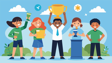 A schoolwide competition between classes to see who can collect the most recyclables with prizes and bragging rights at stake.. Vector illustration