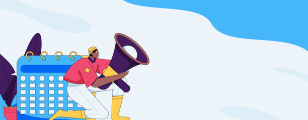 Notification announcement vector creative flat hand drawn illustration
