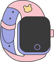 Cute Trendy Smart Watch Illustration
