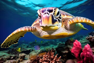 Fototapeta premium Fish sea underwater swimming.