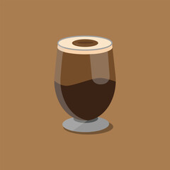 A glass of Dalgona Coffee vector illustration