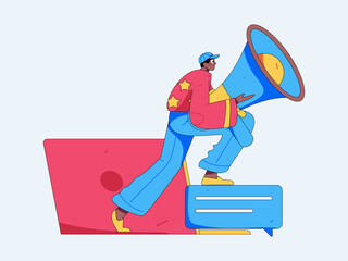 Notification announcement vector creative flat hand drawn illustration
