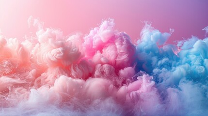 Fototapeta premium Colorful cotton candy in soft pastel color background
