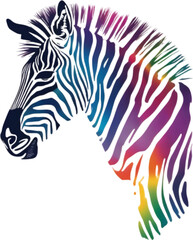 This rainbow zebra stencil adds a pop of color to any creative space.