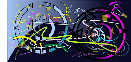 abstract brush stroke style paint black and dark  background.