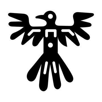Grab this solid icon of mayan bird  