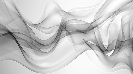 Abstract black and white wavy smoke-like patterns creating an ethereal effect