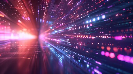 Future technology line background and light effect, cyberpunk style background material with a sense of technology