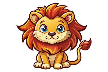 Cartoon lion isolated on white background