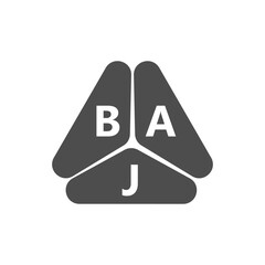 BAJ letter logo design on white background. Creative  modern BAJ letter logo design. Vector design.
Letters BAJ, BAJ logo  vector template. 