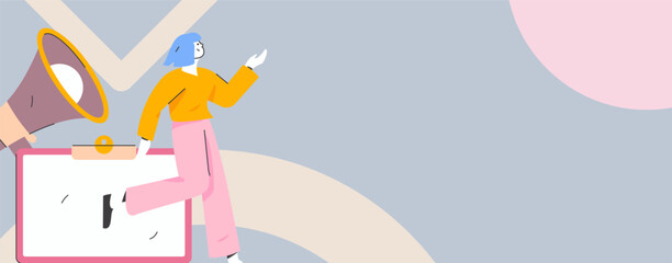 Notification announcement vector creative flat hand drawn illustration
