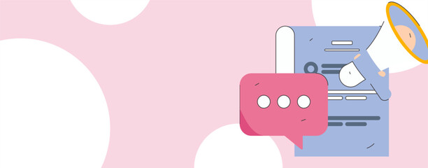 Notification announcement vector creative flat hand drawn illustration
