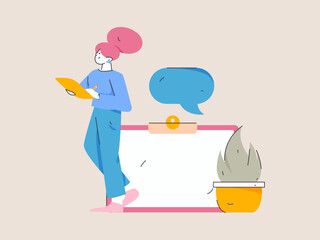 Notification announcement vector creative flat hand drawn illustration
