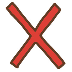 シンプルな手描きバツマーク