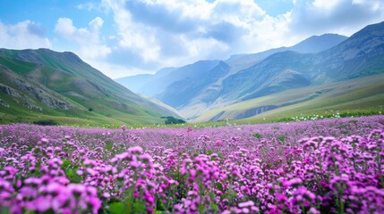Beautiful Verbena Flowers Landscape