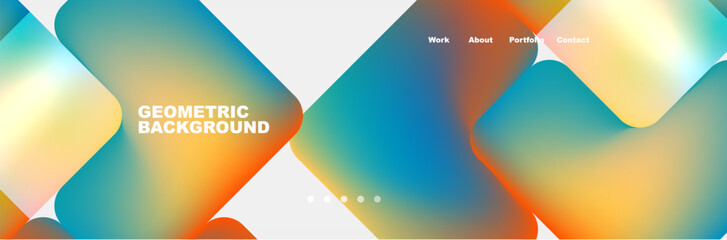 Arrows and squares with bright colors and round angles. Vector Illustration For Wallpaper, Banner, Background, Card, Book Illustration, landing page