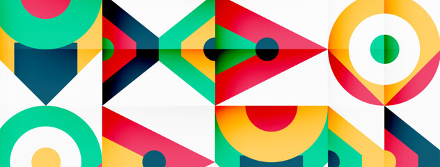 Colorful circle and triangle abstract background. Template for wallpaper, banner, presentation, background