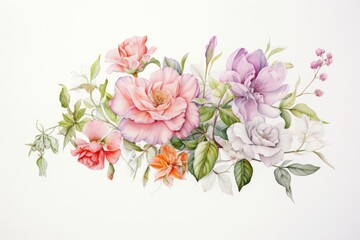 Painting of floral pattern drawing flower.