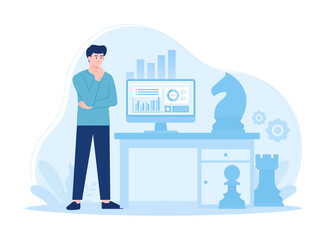 Business improvement strategy concept flat illustration