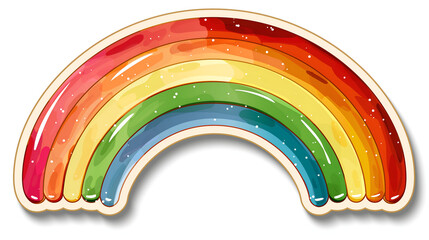 Rainbow Brilliance: A Flat Vector Sticker for Fun