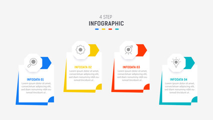 Four Step Infographic element design Vector template for presentation. process diagram and presentations step, workflow layout, banner, flow chart, info graphic vector illustration.