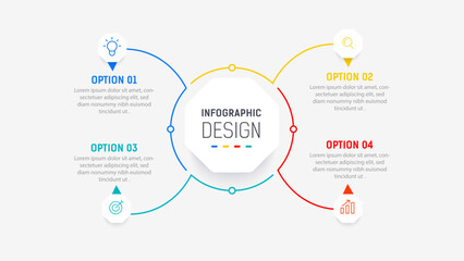 Four Step Infographic element design Vector template for presentation. process diagram and presentations step, workflow layout, banner, flow chart, info graphic vector illustration.