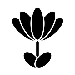 flower icon, silhouette vector isolated on white background. simple and modern design