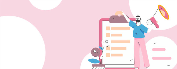 Notification announcement vector creative flat hand drawn illustration
