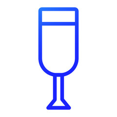 a glass of drink on Christmas Day blue gradient style icon