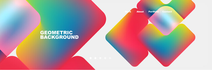 Arrows and squares with bright colors and round angles. Vector Illustration For Wallpaper, Banner, Background, Card, Book Illustration, landing page