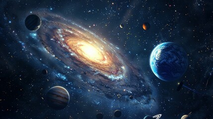 Abstract Space Background: Nebulae and Galaxies in the Cosmos
