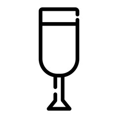 a glass of drink on Christmas Day cut line style icon