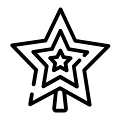 stars on the Christmas tree cut line style icon
