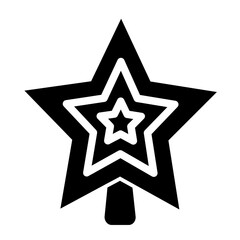 stars on the Christmas tree glyph style icon