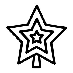 stars on the Christmas tree line style icon