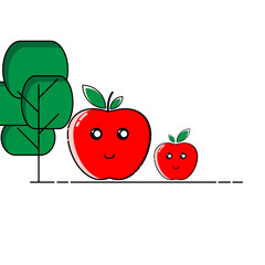 apple cute icon vector