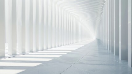 Fototapeta premium Minimalist architectural composition with clean white surfaces and organic curves, creating a sense of harmony and balance in the design aesthetic.