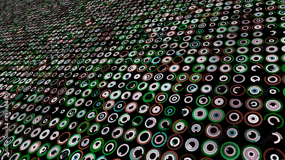 Aufkleber glowing digital data circle lights blinking and spinning. animation. concept of ai technology.