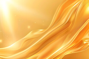 A gold colored background with a long, flowing gold ribbon