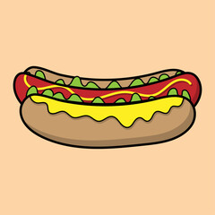 illustration of a hotdog