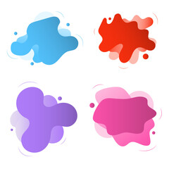 Vector set of colored blots on the white background
