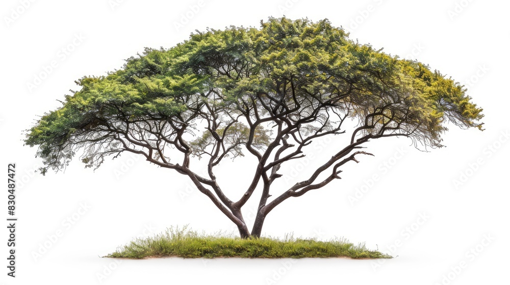 Aufkleber single isolated tree on white background with clipping path