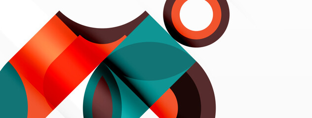 Obraz premium Circles and petals. Geometric beautiful abstract minimal template for Wallpaper, Banner, Background, Card, Book Illustration, landing page