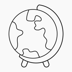 globe icon line art isolated